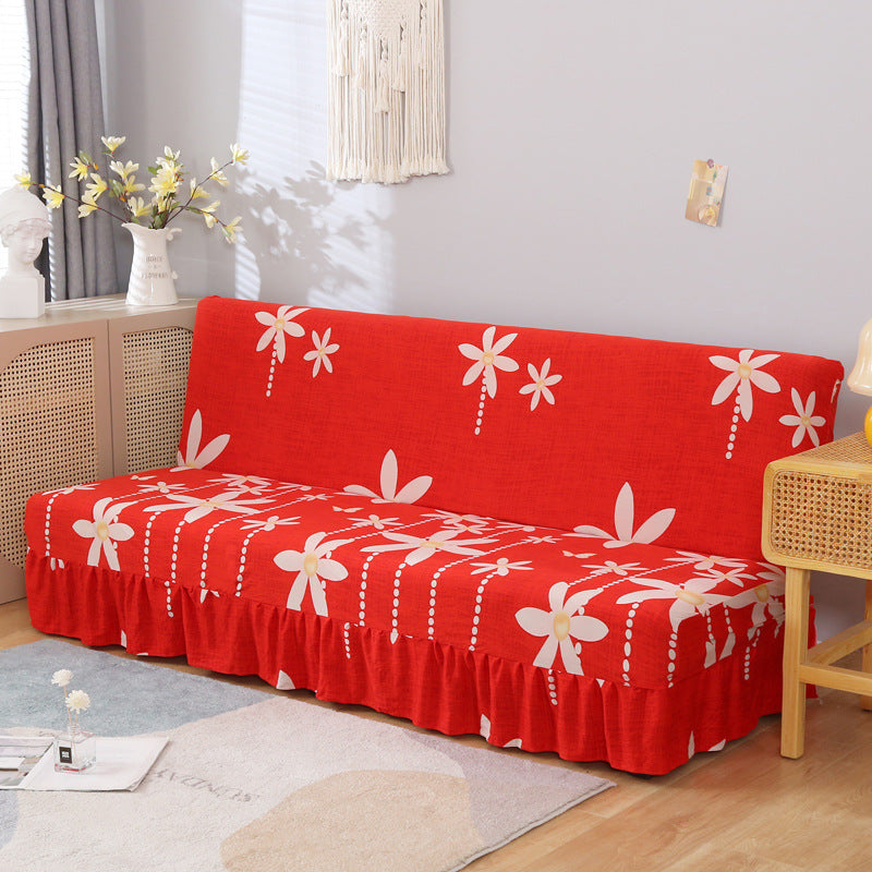 Armless Sofa Cover – Full-Encasing Foldable Slipcover with Skirted Hem - Homeyviz.com