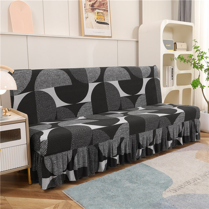 Armless Sofa Cover – Full-Encasing Foldable Slipcover with Skirted Hem - Homeyviz.com