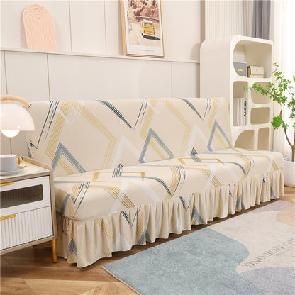 Armless Sofa Cover – Full-Encasing Foldable Slipcover with Skirted Hem - Homeyviz.com