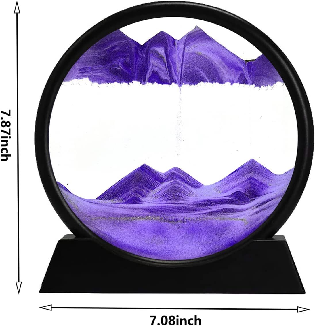 3D Dynamic Sand Art Liquid Motion, Moving Sand Art Picture Round Glass 3D Deep Sea Sandscape In Motion Display Flowing Sand Painting Relaxing Desk Toys