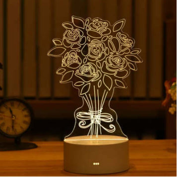 3D Acrylic LED Night Light – Neon Illusion Lamp for Room Decor