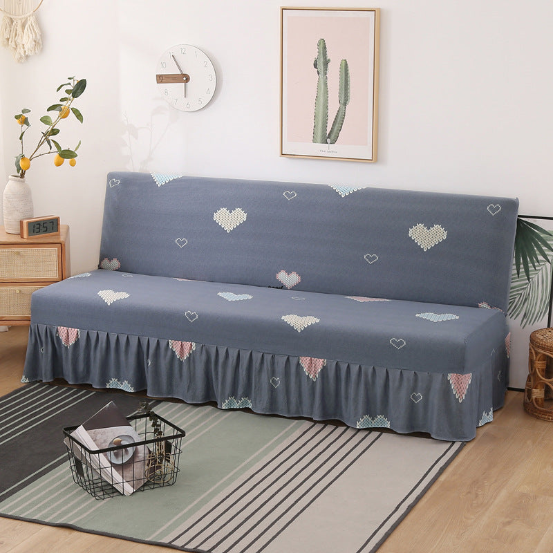 Armless Sofa Cover – Full-Encasing Foldable Slipcover with Skirted Hem - Homeyviz.com