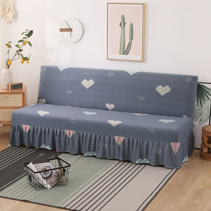 Armless Sofa Cover – Full-Encasing Foldable Slipcover with Skirted Hem - Homeyviz.com