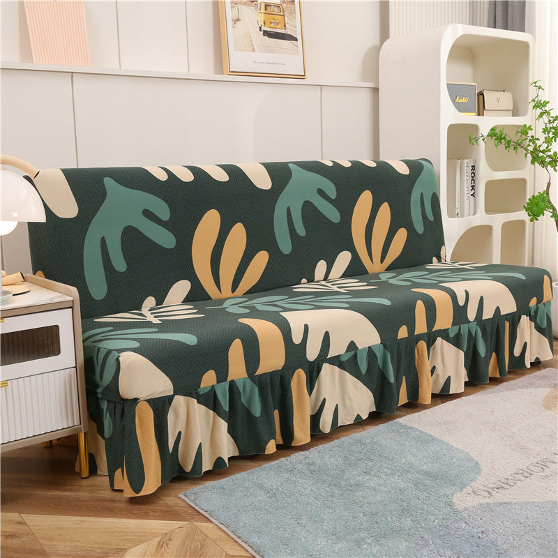Stretch Slipcover For Armless Bed Full-Encasing Simple Foldable Sofa Cover With Skirted Hem | Stretch Sofa Slipcover - Homeyviz.com