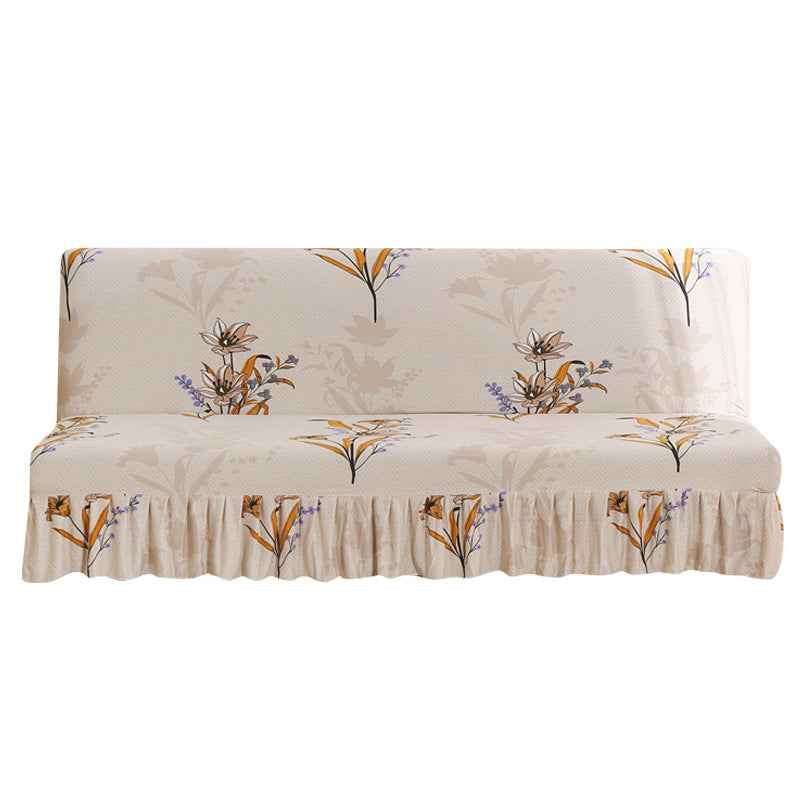 Armless Sofa Cover – Full-Encasing Foldable Slipcover with Skirted Hem - Homeyviz.com
