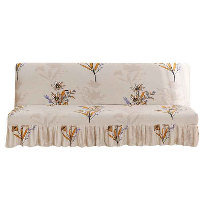 Armless Sofa Cover – Full-Encasing Foldable Slipcover with Skirted Hem - Homeyviz.com