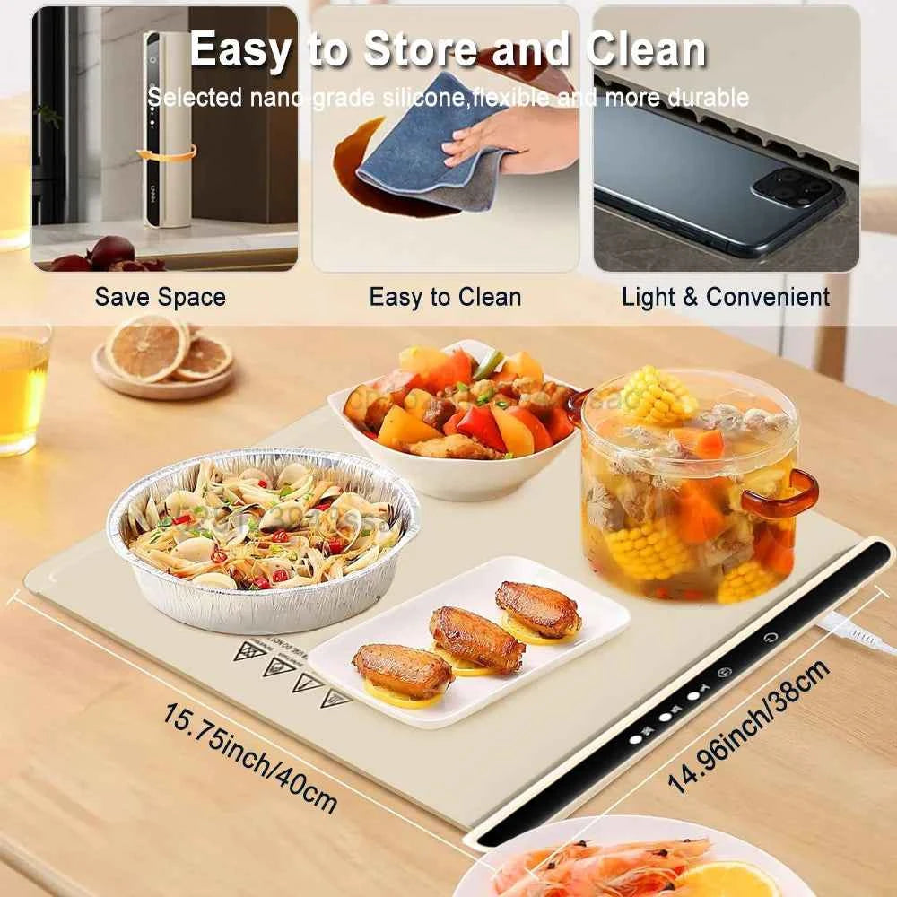 Smart Foldable Food Warming Mat | Electric Food Warming Mat - Homeyviz.com