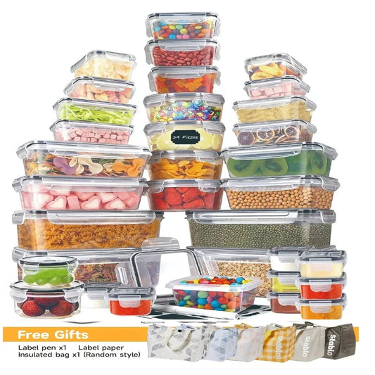Food Storage Set | BPA-Free Airtight Containers & Lids with Labels | Kitchen & Pantry Organization - Homeyviz Home & Decor