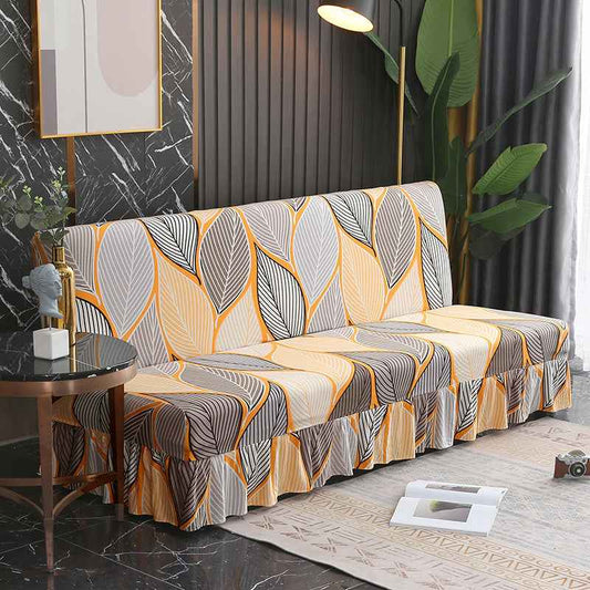 Armless Sofa Cover – Full-Encasing Foldable Slipcover with Skirted Hem - Homeyviz.com