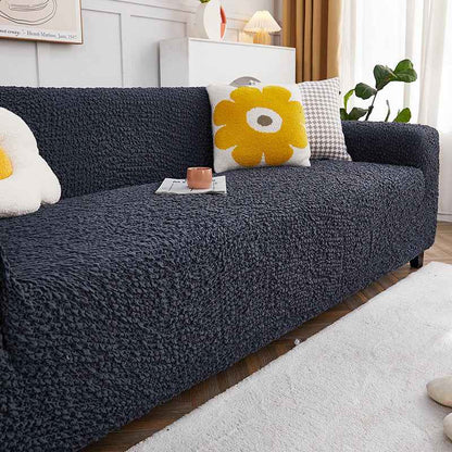 European Cream Bubble Textured Stretch Sofa Cover - Homeyviz.com