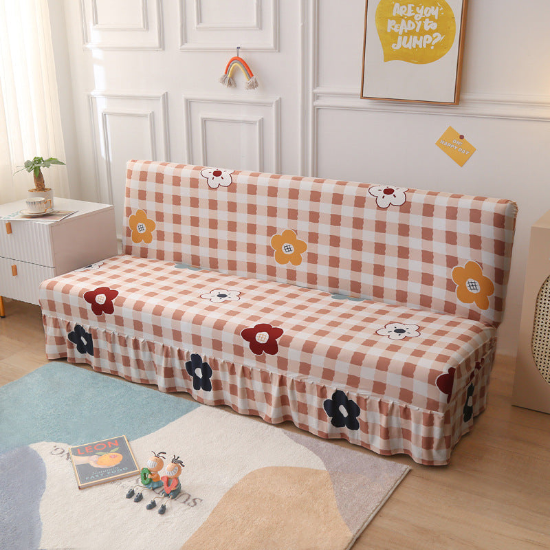 Armless Sofa Cover – Full-Encasing Foldable Slipcover with Skirted Hem - Homeyviz.com