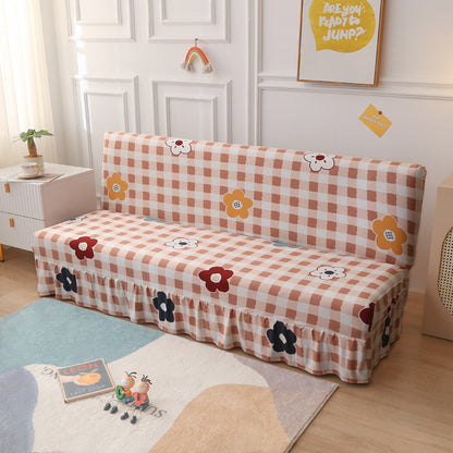 Armless Sofa Cover – Full-Encasing Foldable Slipcover with Skirted Hem - Homeyviz.com