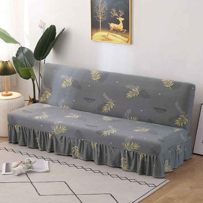 Armless Sofa Cover – Full-Encasing Foldable Slipcover with Skirted Hem - Homeyviz.com