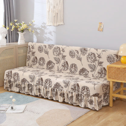 Stretch Slipcover For Armless Bed Full-Encasing Simple Foldable Sofa Cover With Skirted Hem | Stretch Sofa Slipcover - Homeyviz.com