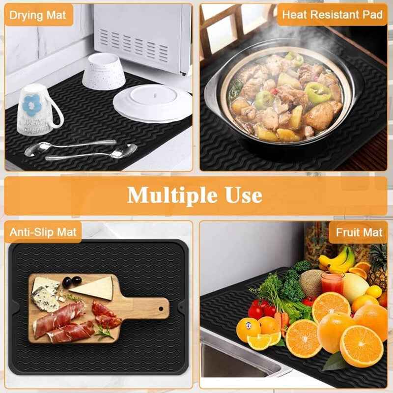 Silicone Dish Drying Mat – Heat Resistant, Non-Slip - Homeyviz.com