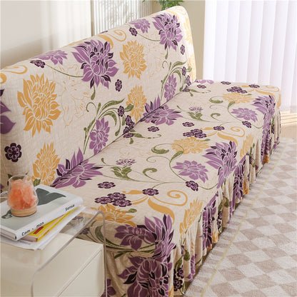 Armless Sofa Cover – Full-Encasing Foldable Slipcover with Skirted Hem - Homeyviz.com