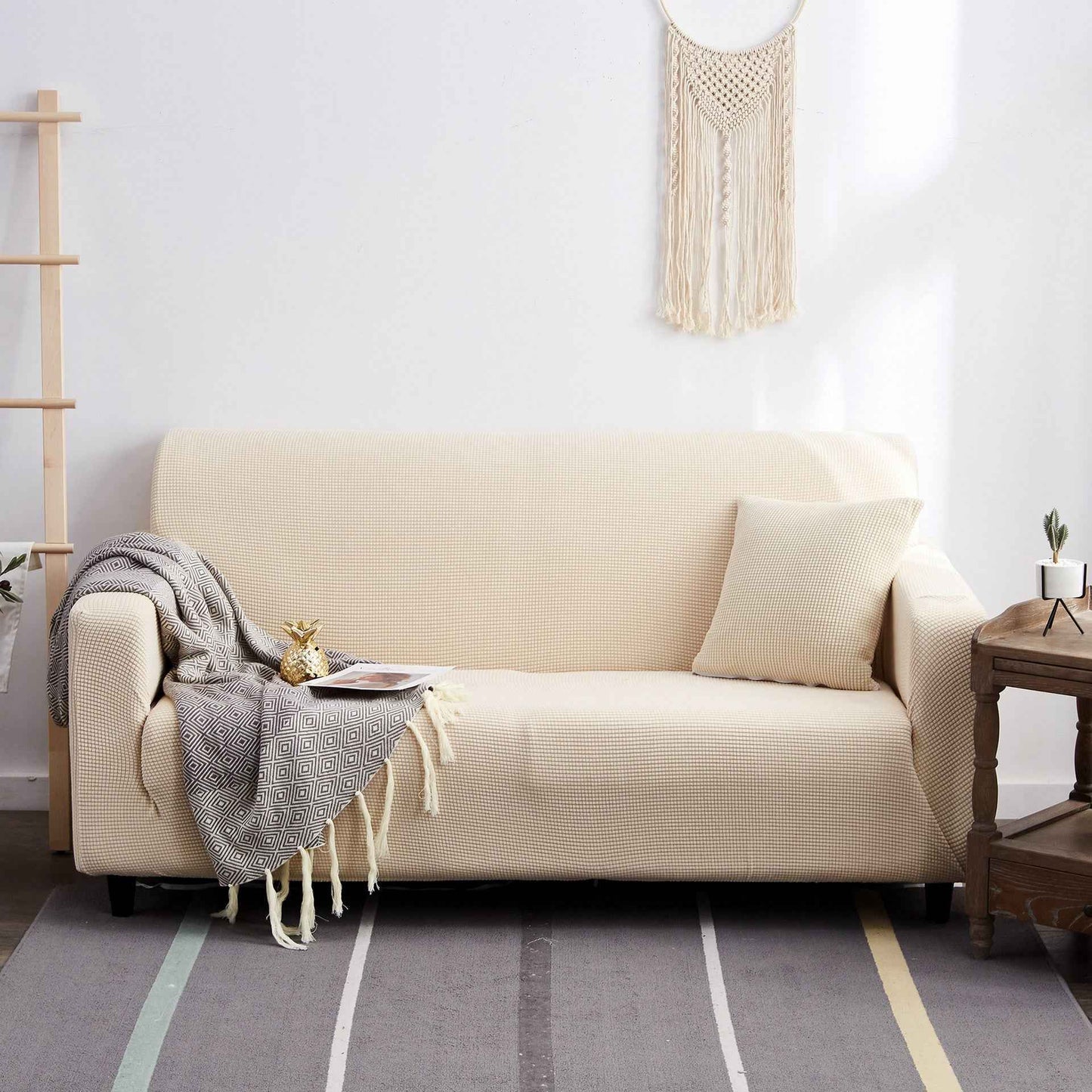 Thick Fleece Stretch Sofa Slipcover – Full Coverage - Homeyviz.com