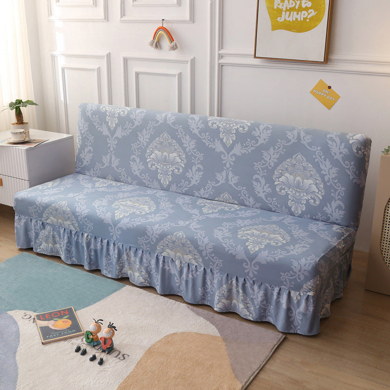 Armless Sofa Cover – Full-Encasing Foldable Slipcover with Skirted Hem - Homeyviz.com