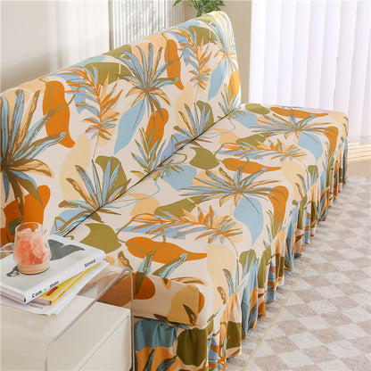 Armless Sofa Cover – Full-Encasing Foldable Slipcover with Skirted Hem - Homeyviz.com