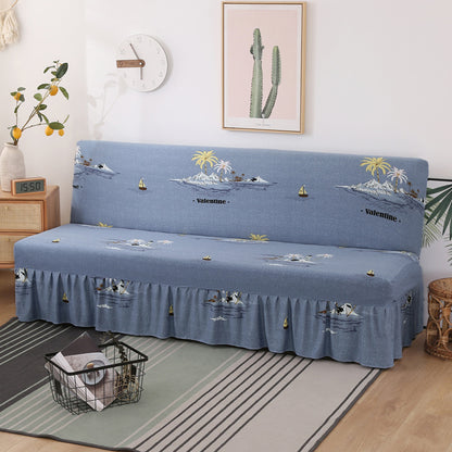 Armless Sofa Cover – Full-Encasing Foldable Slipcover with Skirted Hem - Homeyviz.com