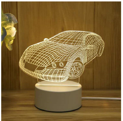 3D Acrylic LED Night Light – Neon Illusion Lamp for Room Decor