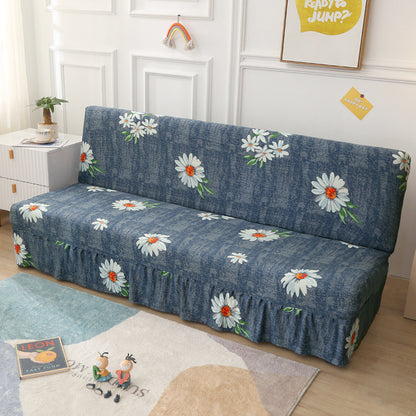 Stretch Slipcover For Armless Bed Full-Encasing Simple Foldable Sofa Cover With Skirted Hem | Stretch Sofa Slipcover - Homeyviz.com