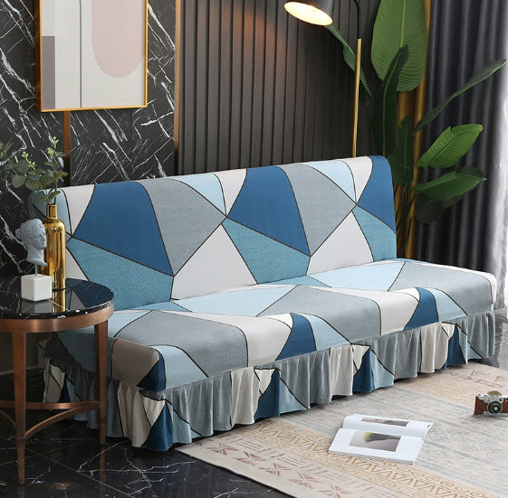 Armless Sofa Cover – Full-Encasing Foldable Slipcover with Skirted Hem - Homeyviz.com