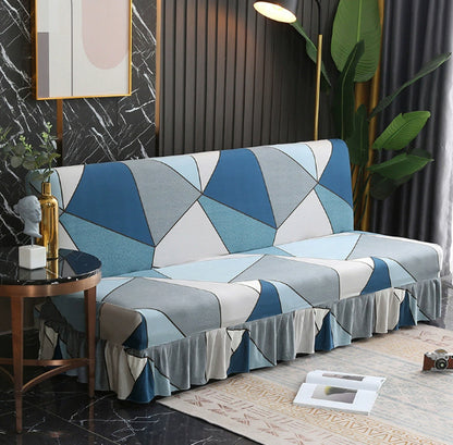 Armless Sofa Cover – Full-Encasing Foldable Slipcover with Skirted Hem - Homeyviz.com