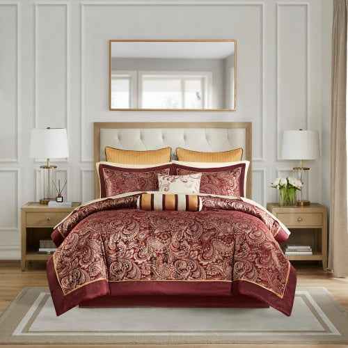 Comforter Set  Complete 12 Piece Bedding Set with Included Cotton Bed Sheets
